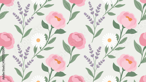 seamless pattern with tulips