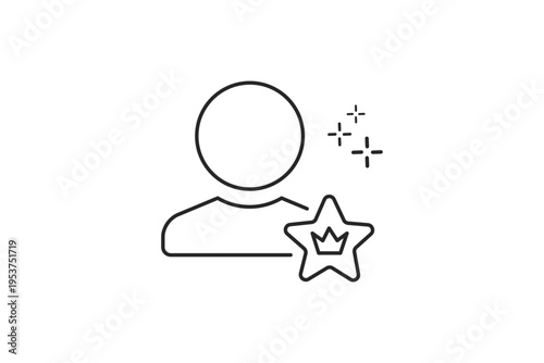 A minimalist illustration depicts a person s head with a circular halo and radiating stars suggesting a dreamy or magical concept