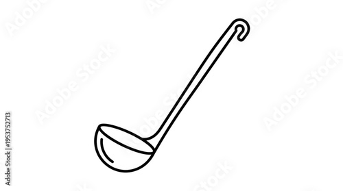 Simple Outline of a Kitchen Ladle
