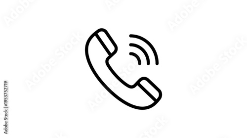 Minimalist Outline of a Phone Handset with Call Signals