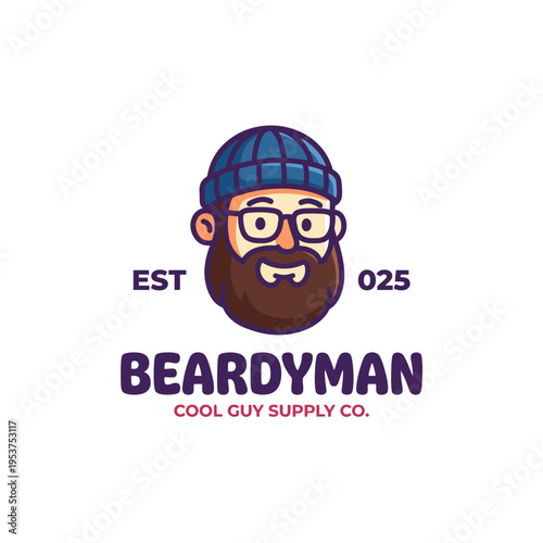 This charming hipster man with a beard and glasses exudes a friendly vibe, ideal for brands focusing on urban culture, lifestyle, or men's products aiming to attract a modern audience.