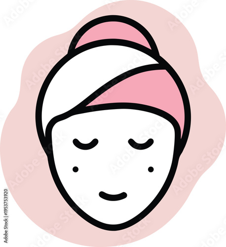 sheet mask on face and a small headband. 