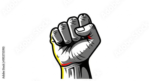 Illustration of a Clenched Fist Symbolizing Strength and Solidarity.