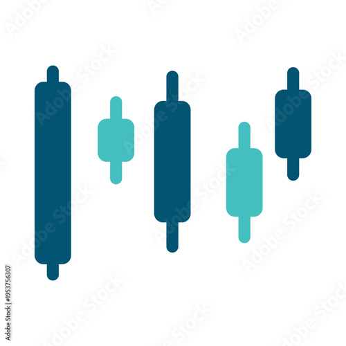 A candlestick chart represents cryptocurrency trading activity and market movement. This graphic suits exchange dashboards, fintech tools, blockchain apps, and investment presentations