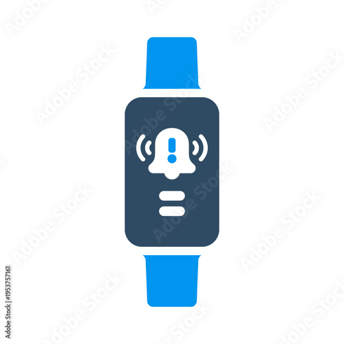 A smartwatch with a ringing bell represents alarms and scheduled reminders. This graphic suits productivity apps, fitness planners, habit trackers, and wearable notification interfaces