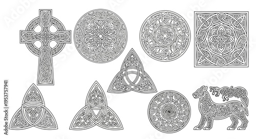 Celtic knotwork designs and symbols.