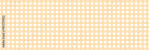 Geometric seamless pattern of simple orange woven thin lines on white background. Abstract modern tech wallpaper, grid basket weave background.
