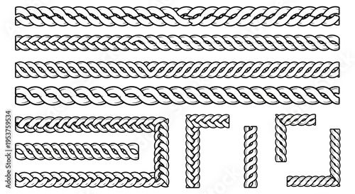 Black and white rope pattern design.