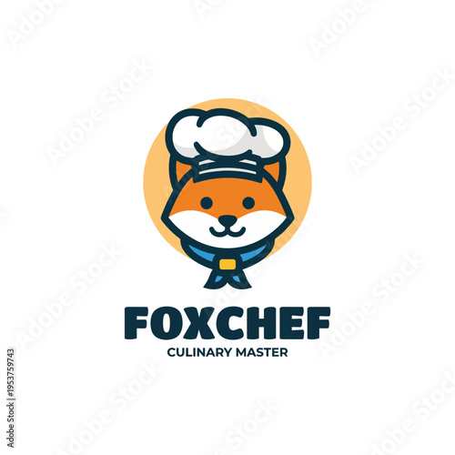 A delightful fox chef logo displaying a whimsical character in a chef's hat, ideal for restaurant branding and highlighting culinary creativity and playful charm.