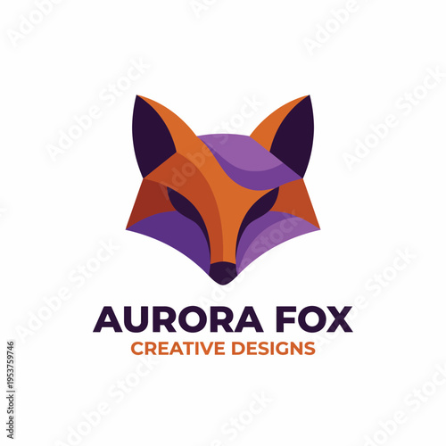 A sophisticated fox logo crafted with elegant shapes and colors, perfect for creative businesses looking to convey artistry and innovation in their branding.