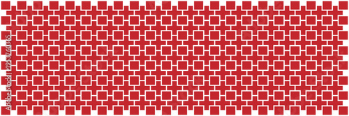 Geometric seamless pattern of red squares connected by thick white lines. Abstract minimalist vibrant grid texture, modern tech wallpaper, digital block mosaic decorative backdrop.
