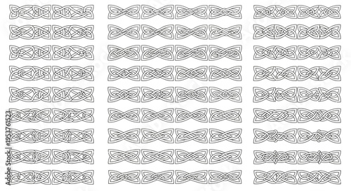 Intricate patterns and designs on white background.