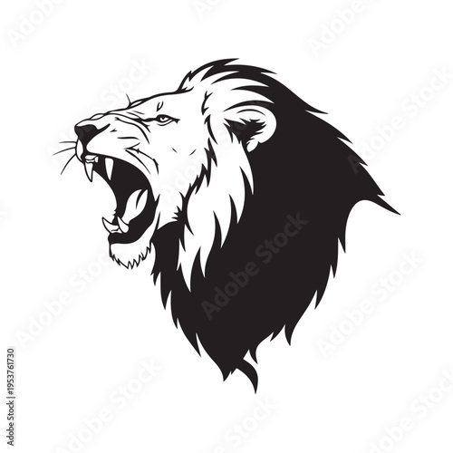 Roaring Lion Head Vector Illustration