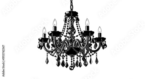 Elegant Crystal Chandelier with Intricate Details and Candle-Style Lights.