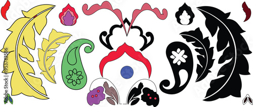 vector illustration of an abstract floral background with butterflies and decorative colorful design