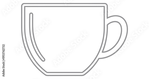 Simple Line Art Coffee Cup Icon. Minimalist Beverage Container for Hot Drinks. Clean Vector Graphic