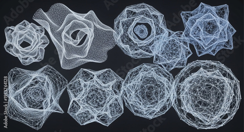 Intricate Geometric Structures - A Study in Mathematical Artistry and Precision.