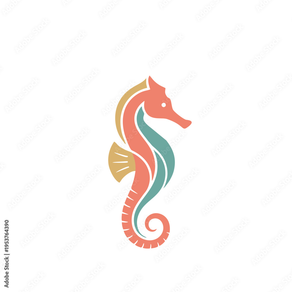 Obraz premium Elegant seahorse floating delicately in the ocean vector illustration