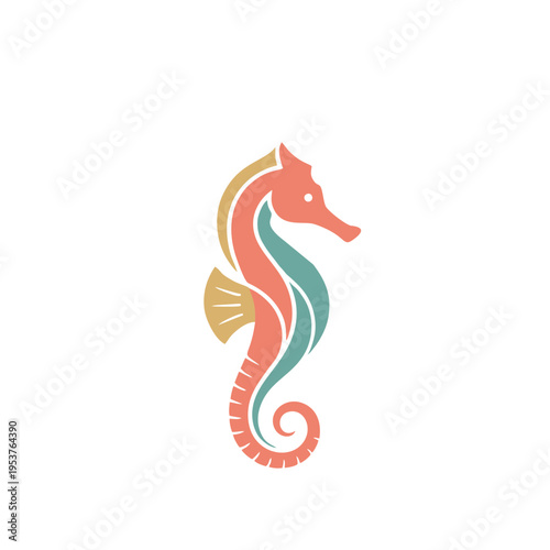 Elegant seahorse floating delicately in the ocean vector illustration