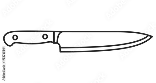 Chef Knife Outline Kitchen Tool Culinary Equipment Food Preparation Stock Graphic