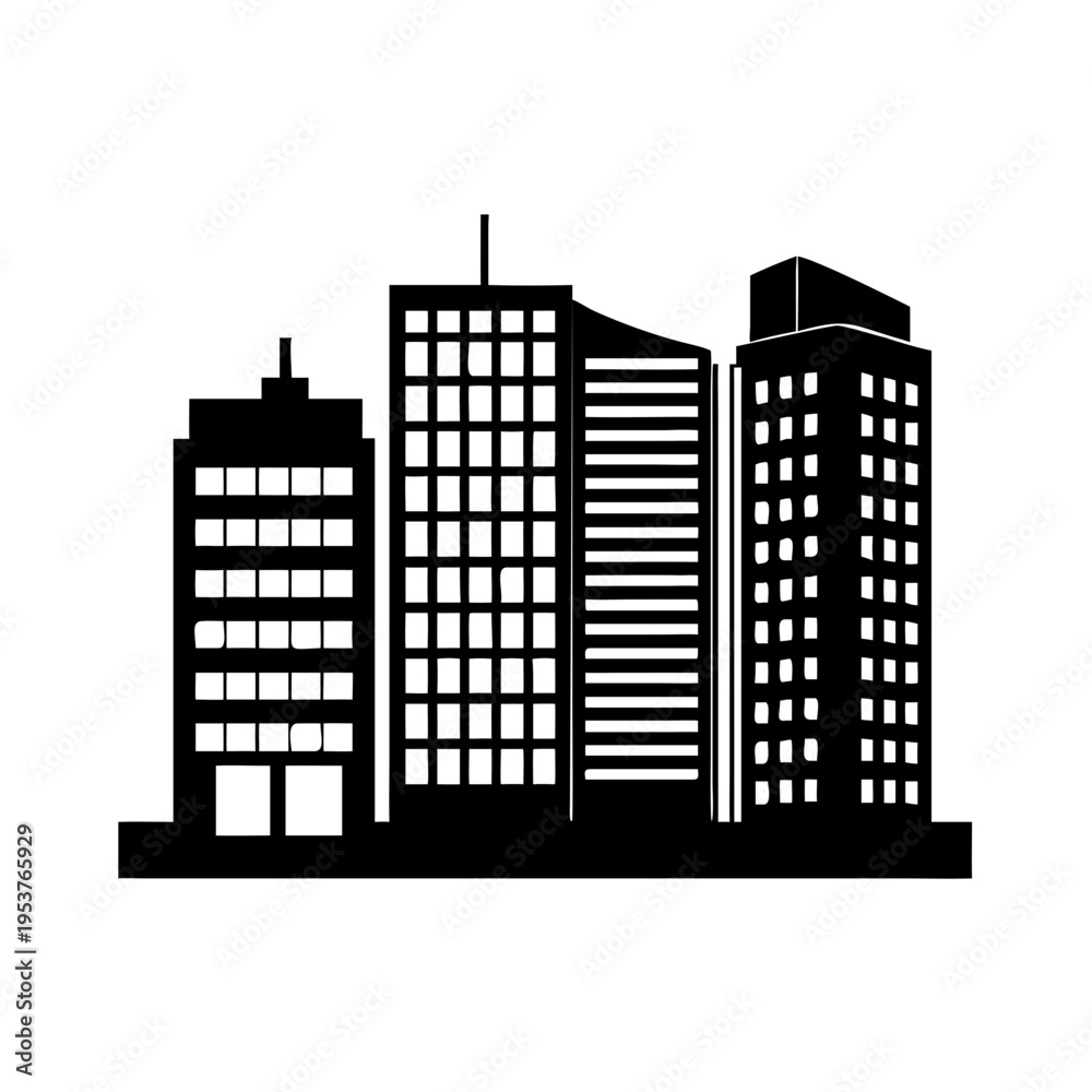 Fototapeta premium Cityscape with modern office buildings.