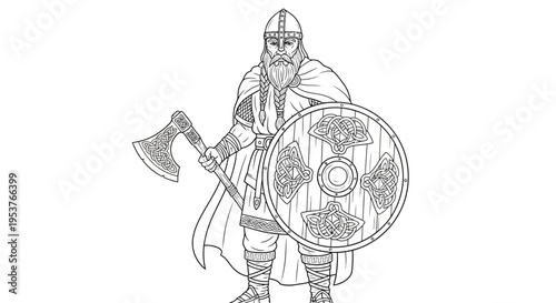 Viking warrior with axe and shield.