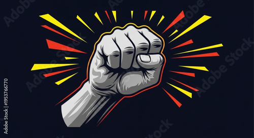 Illustration of a Fist Raised in Solidarity and Resistance.