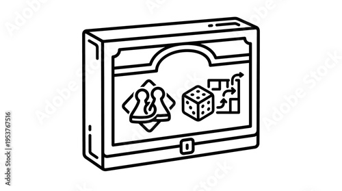 Monochrome Board Game Box Icon