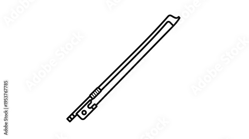 Outlined Vector of a Violin Bow