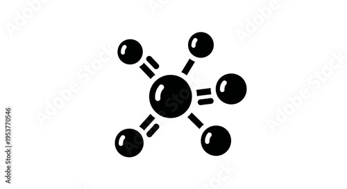 Graphic illustration of a molecular structure ideal for scientific and technological themes
