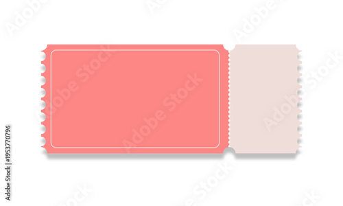 Ticket template on white background.	