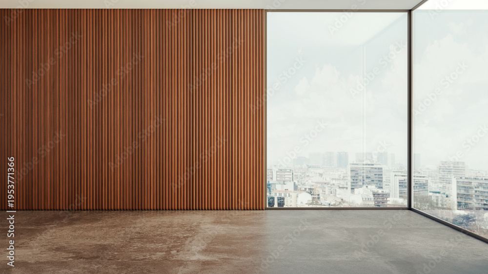 Naklejka premium Large luxury modern bright interiors Living room mockup illustration 3D rendering Generated Color Image