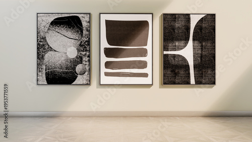 Large luxury modern bright interiors Living room mockup illustration 3D rendering Generated Color Image