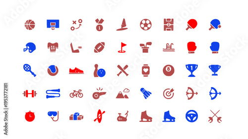 Collection of icons related to sports competition, activities, and athletic performance.