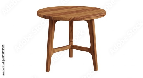 Wallpaper Mural A charming round wooden side table with a unique tripod base, perfect for adding a touch of natural elegance to any room Torontodigital.ca