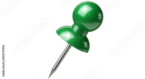 Wallpaper Mural A vibrant green push pin, essential for organizing and pinning notes on corkboards Torontodigital.ca