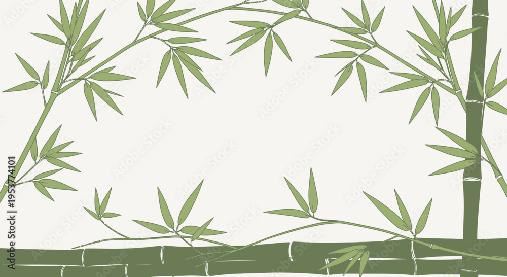 Obraz premium Elegant Bamboo Branches Forming a Natural Frame.