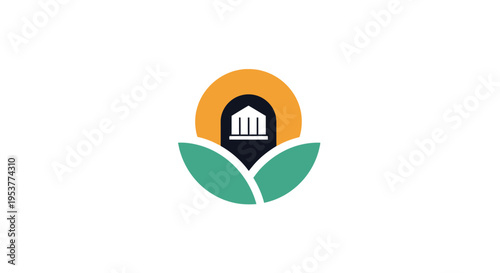 Abstract Logo Depicting Architectural Elements, Nature, and a Sense of Growth