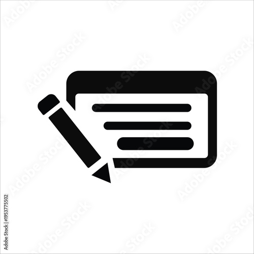 cheque icons. simple solid vector illustration