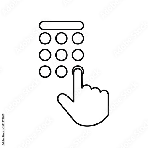 pin code icons. simple line vector illustration