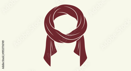 Elegant burgundy scarf design on cream background, perfect for fashion and clothing design