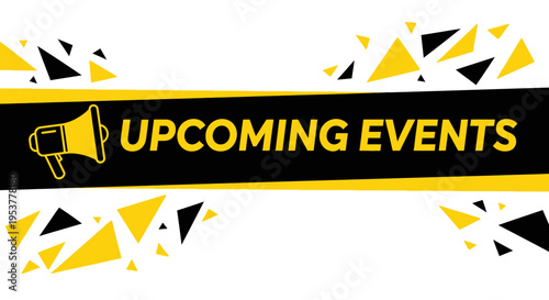 Announcing Upcoming Events with Bold Design and Announcement Graphic on White Backdrop
