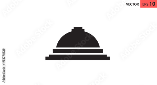 Black cloche food serving dish cover.