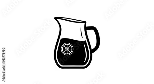 Black coffee jug with logo.