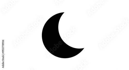 Black crescent moon shape symbol.