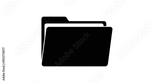 Black file folder icon graphic design.