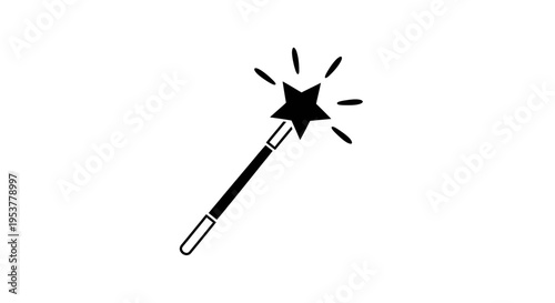 Black magic wand with spark.