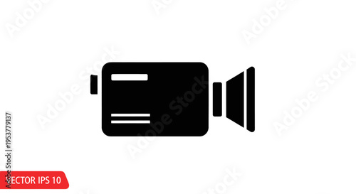 Black Video Camera Icon Design.