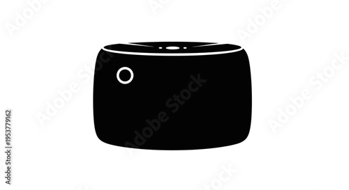 Black wireless Bluetooth speaker device.