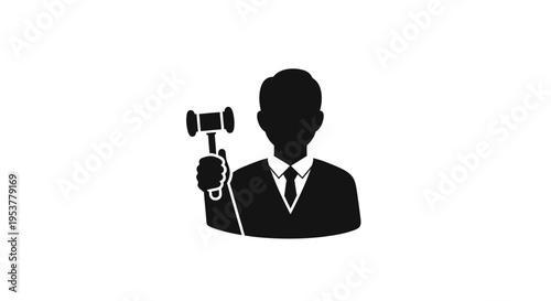 Businessman holding a judge gavel.